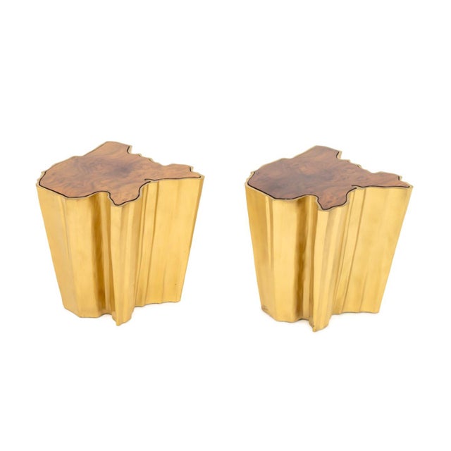 Wood Brabbu "Sequoia" Side Tables, Pair For Sale - Image 7 of 9