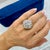 Gold Vintage 18k Yellow Gold Platinum 7.04ctw Two-Tone Bombe Cluster Cocktail Ring, Size 6 For Sale - Image 8 of 8