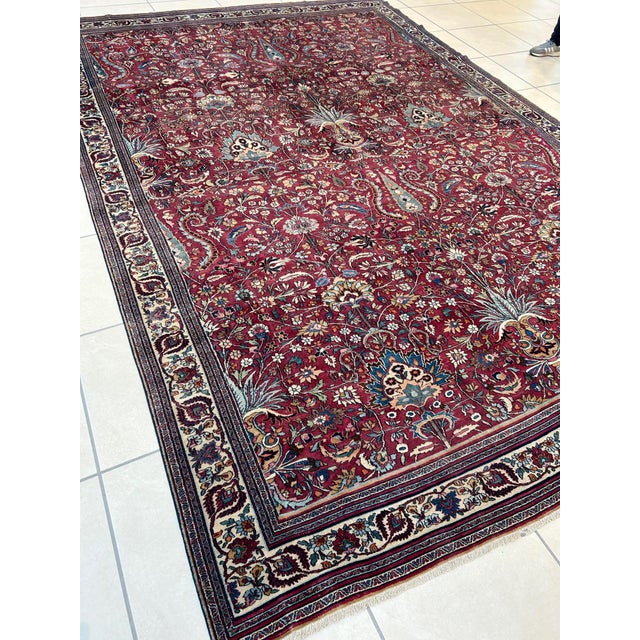 This master piece is a wool pile genuine hand made antique North east Persian Dorokhsh -