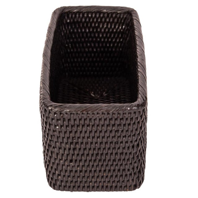 Artifacts Rattan Petite Basket in Tudor Black - 10" For Sale - Image 10 of 11