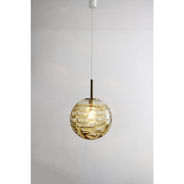 Gold Murano Glass Pendant Light from Doria Leuchten, 1970s For Sale - Image 8 of 9