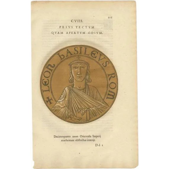 Goltzius, Portrait of Leo III the Isaurian, 1645, Paper For Sale