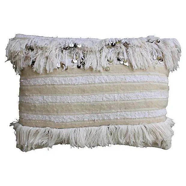 Mid 20th Century Berber Wedding Pillow With Sequins For Sale