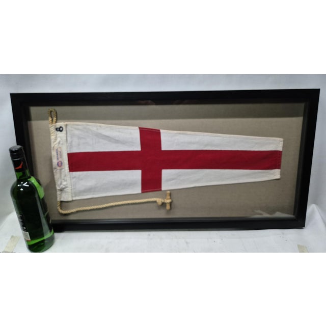 American Nautical Signal Pennant for Numeral "EIGHT" in Frame For Sale - Image 3 of 6
