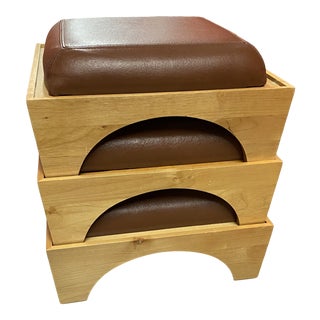 Contemporary Levenger Stacking Stools - Set of 3 For Sale
