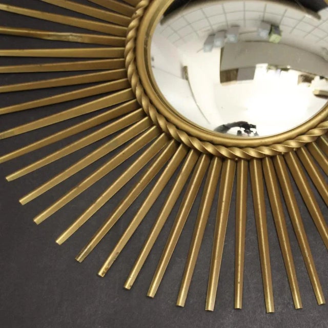 Gold Sun Mirror by Chaty Vallauris, 1950s For Sale - Image 8 of 9