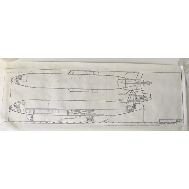 Realism Vintage 1970s 11" X 28 1/4" Aircraft Blueprint: Dc-10 Inboard Profile For Sale - Image 3 of 7