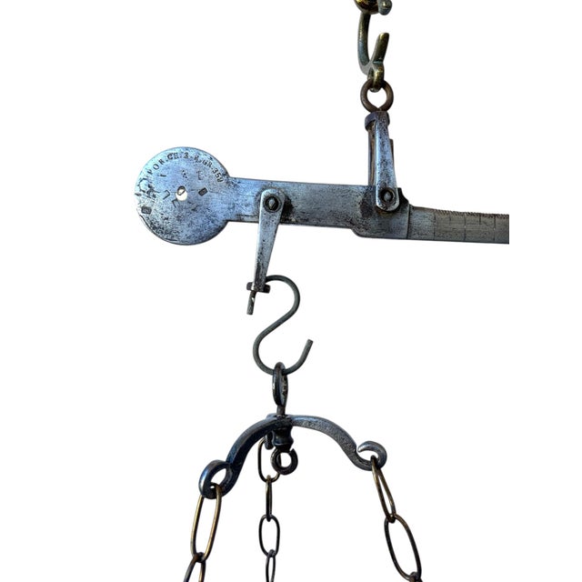 Brass Late 19th Century, Italian, Art Nouveau Style, Antique Brass, Steel and Marble Baker's Scale For Sale - Image 8 of 8