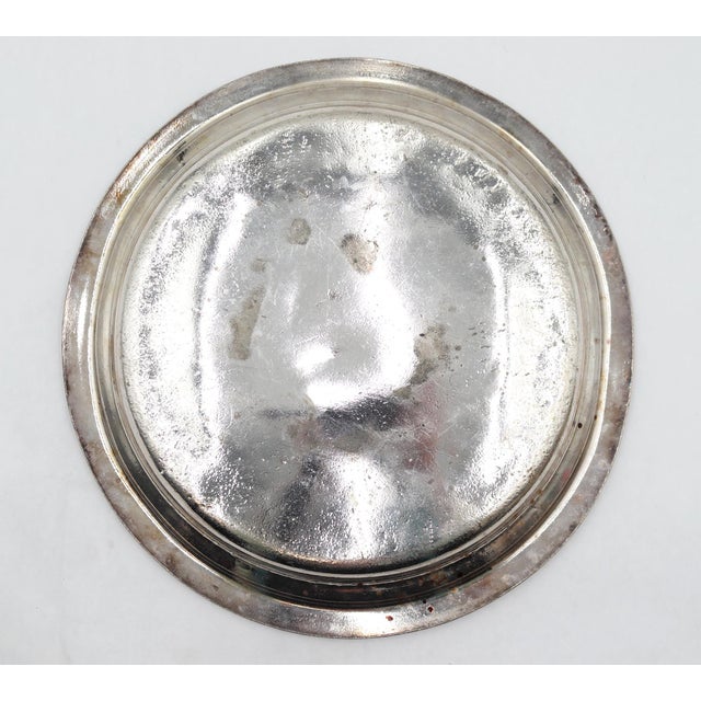 Mid 20th Century Waldorf Astoria Art Deco Silver Plated Brass Round Platter For Sale - Image 5 of 5