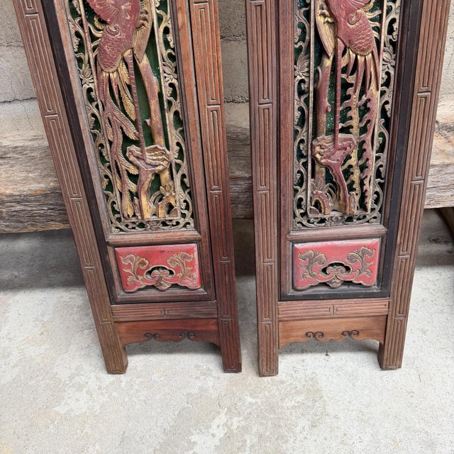 Antique Chinese Carved Wood Panels Possibly From the Qing Dynasty For Sale - Image 4 of 17