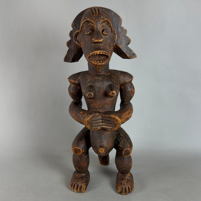 Large 20th Century Ritual African Tribal Statue in Wood For Sale - Image 11 of 11