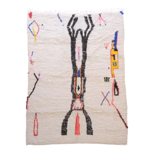 2020's Moroccan Azilal Wool Rug - 10.8 X 7.6 Ft