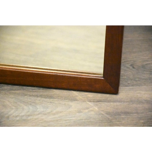 Walnut Mid Century Modern Mirror For Sale - Image 4 of 4