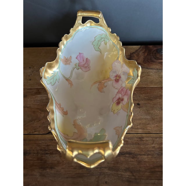 1900 - 1909 Early 1900s Limoges Centerpiece Set With Creamer and Sugar Bowl- 3 Pieces For Sale - Image 5 of 10