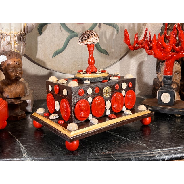 Italian Baroque Style Curiosity Cabinet Multicolor Glazed Intaglio and ...