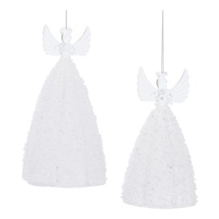 Glass Angel Ornament Set of 2 For Sale