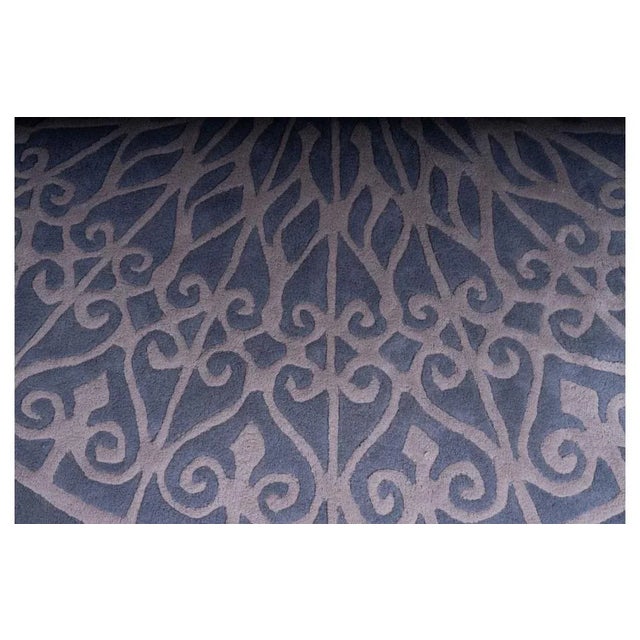 Gill's semicircular rug in gray and light blue patterned pure wool MEASURES Width 120 cm Depth 220 cm