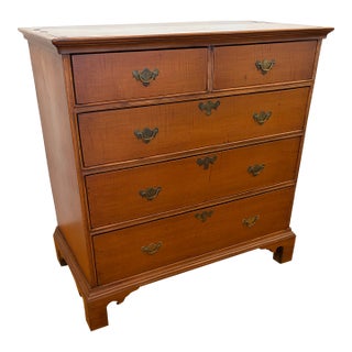 Antique Chippendale Tiger Maple Bedroom Chest For Sale