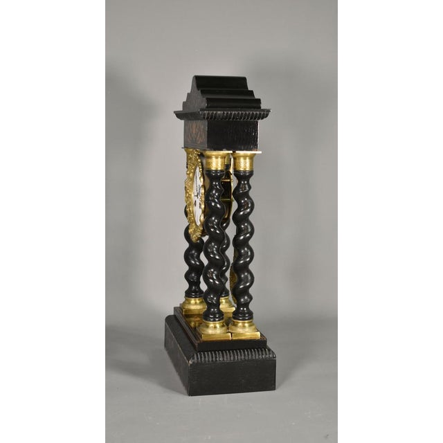 French Napoleon III Portico Barley Twist Clock For Sale - Image 14 of 18