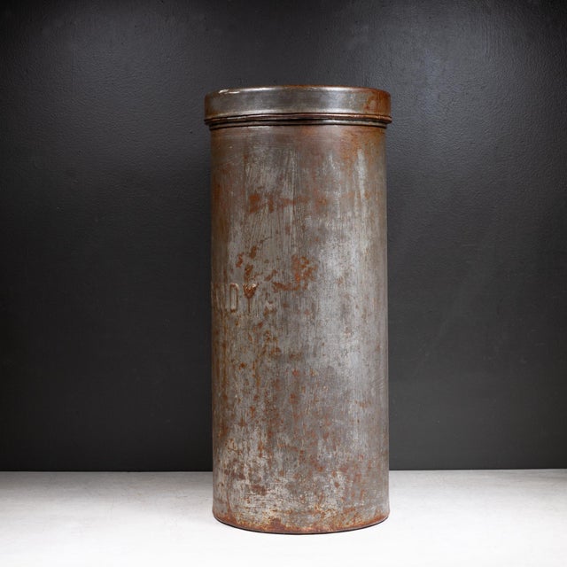Vintage Heavy Steel Ice Cream Freezer Can –"Ok Candy" Embossed c.1910 For Sale - Image 4 of 8