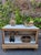 Rustic Antique French Patisserie Counter Kitchen Island with Marble Top, 1930 For Sale - Image 3 of 18