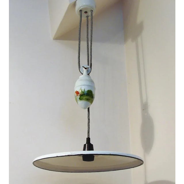 Pendant Lamp with Counterweight, 1930s For Sale - Image 10 of 10