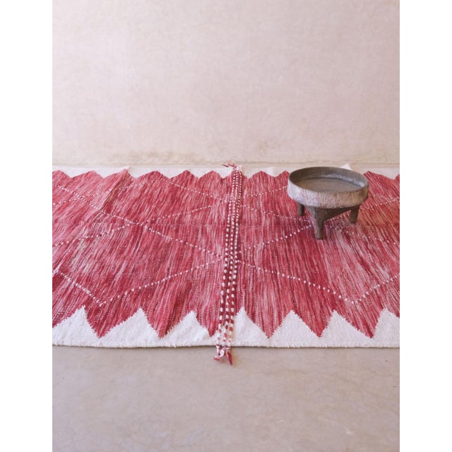 Textile Moroccan Raspberry Kilim Rug - 10 X 6.6 Ft For Sale - Image 7 of 8