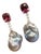 Diamond Rubellite Tourmaline Pearl Earrings 18k Gold 6.25 TCW Certified For Sale