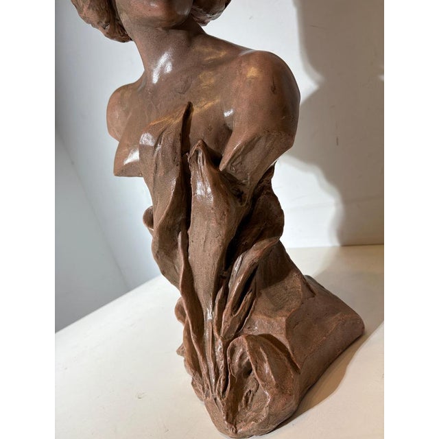 Art Nouveau Bust of Woman, 1890s-1910s For Sale - Image 9 of 10