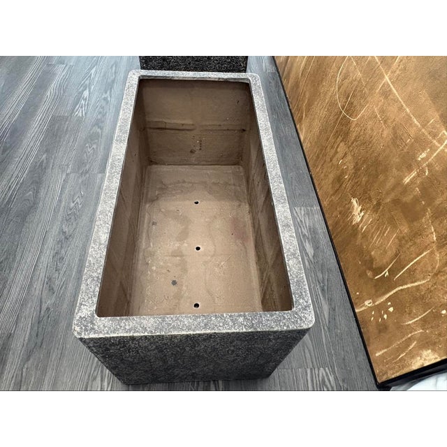 Rh Paxos Square Planter – Size F 39½"w × 19½"d × 19½"h | Carbon | Set of 2 | Upscale Staging For Sale - Image 10 of 18