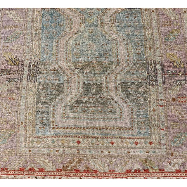 Persian Hand Knotted Hamadan Wool Runner With Geometric Design Unique Design 3'3 X 9'10 For Sale - Image 9 of 12