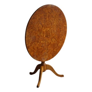 Swedish Folding Table in Burl Wood, Early 19th Century For Sale