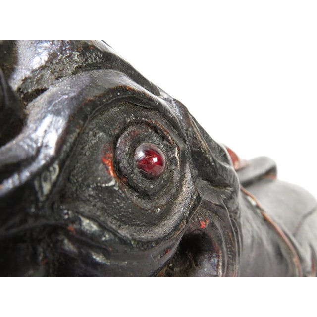 Antique Carved Wood Singha Guardian Lion ~ Thailand Buddhist Lidded Temple Box For Sale - Image 11 of 18