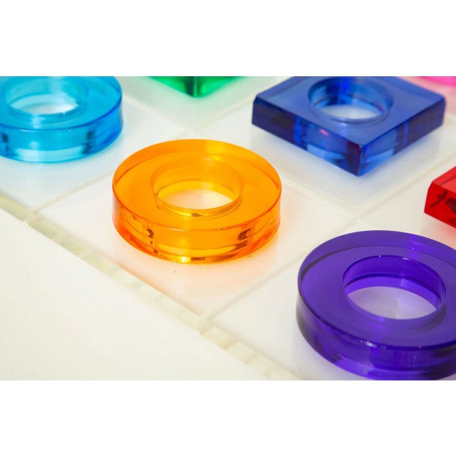 Vintage Haziza Jewel Toned Lucite Tic Tac Toe Game, 1970's For Sale - Image 9 of 13