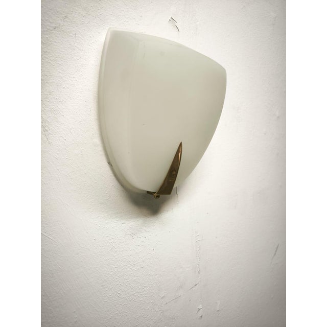 Rationalist Wall Light in White Glass, 1940s For Sale - Image 9 of 16