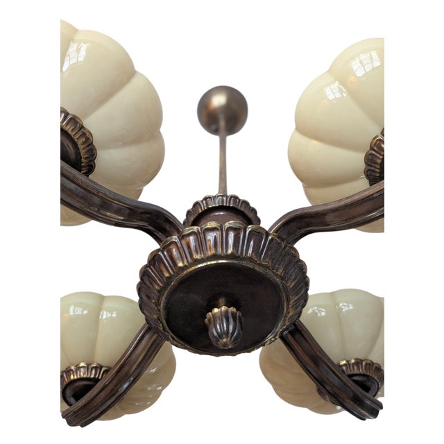 Vintage Four-Arm Chandelier by Paavo Tynell for Taito Oy, 1940s For Sale - Image 9 of 15
