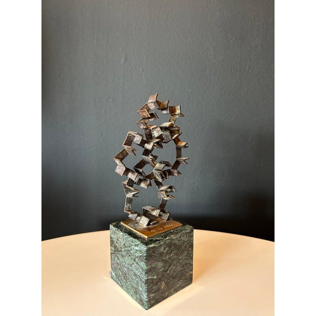 Mid-Century Modern William De Lillo Bronze & Marble Mid Century Sculpture For Sale - Image 3 of 6