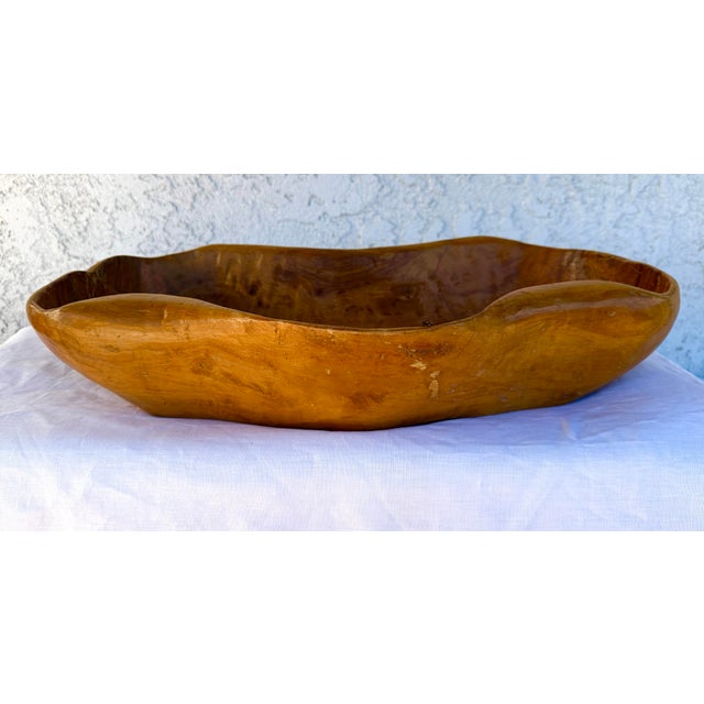Vintage Decorative Bowl, carved wood. Great for display with decorative moss balls or even use as a planter for orchards....