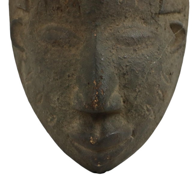 Vintage African Ceremonial Tribal Art Wooden Mask For Sale - Image 4 of 12