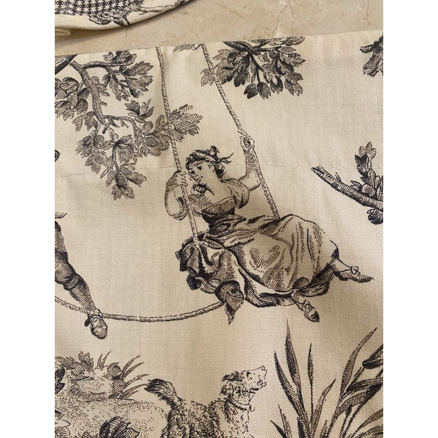 Vintage Waverly black and white toile valances for Country Curtains, featuring a charming countryside scene. Crafted from...