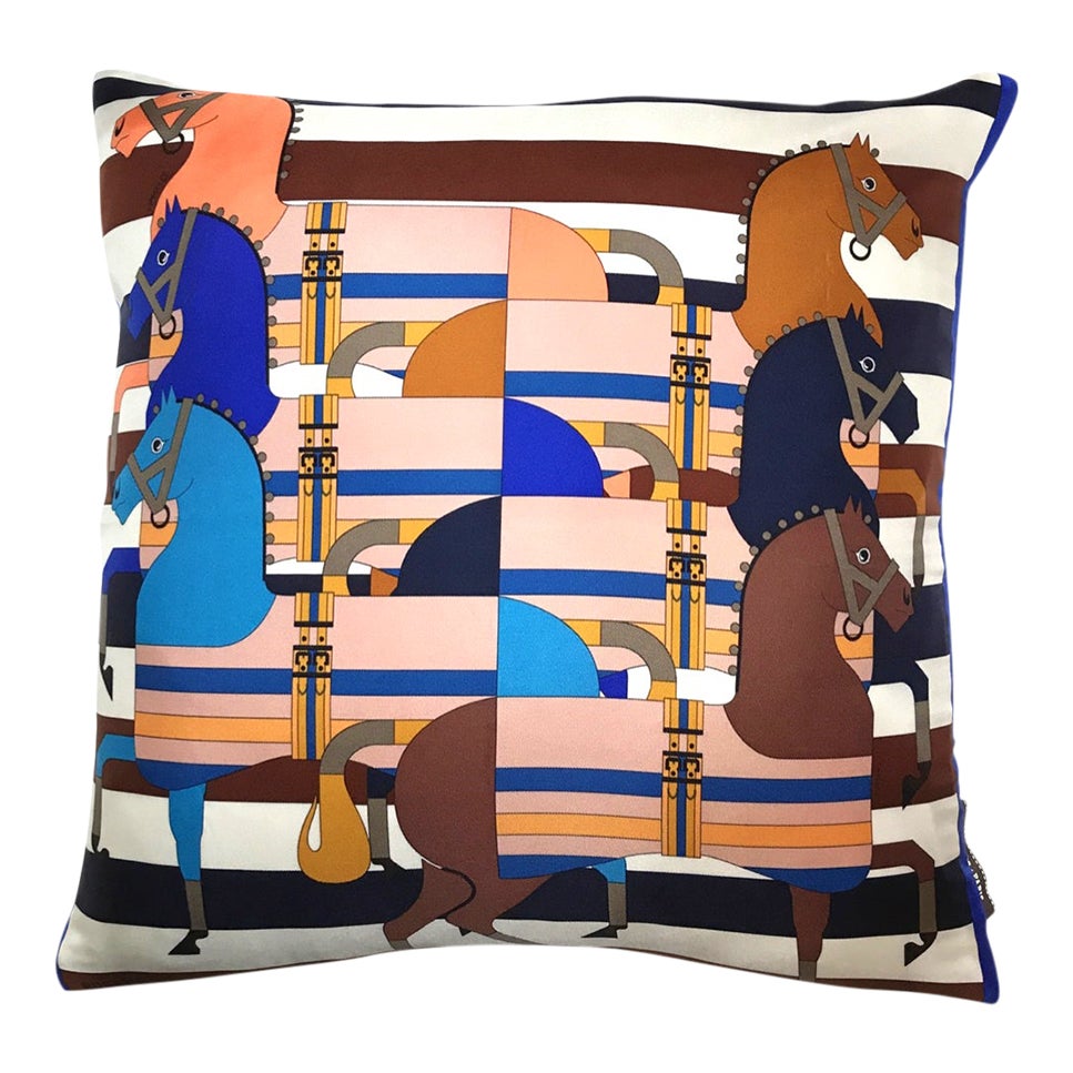 Hermes Rocabar Vintage Silk Scarf Pillow Chairish