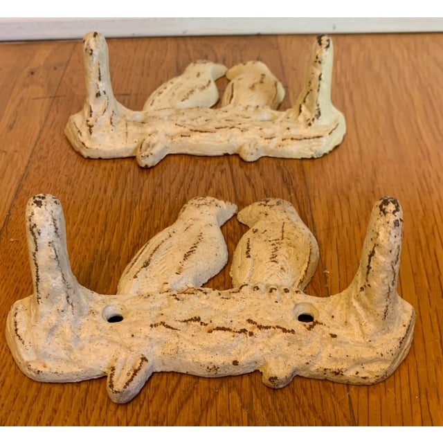 Metal Mid 20th Century Iron Bird Wall Hooks, Set of 2 For Sale - Image 7 of 9