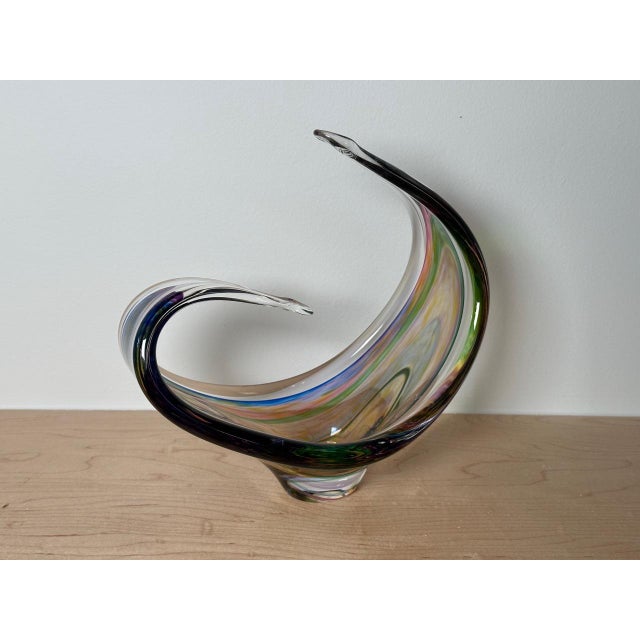 Abstract Poutini Basket Freeform by Hokitika Art Glass Studio, New Zealand For Sale - Image 3 of 11