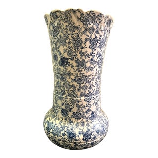 Antique Blue and White Maddocks Lamberton Royal Porcelain Umbrella Stand For Sale