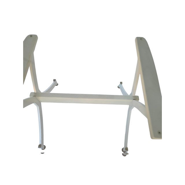1980s Vintage Milo Baughman Style Trestle X Base Dining Table Post Modern Vintage MCM For Sale - Image 5 of 17