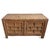 Antique Mongolian thick sturdy elm wood sideboard. Carved brick patterning on two doors and on sides. Original natural...