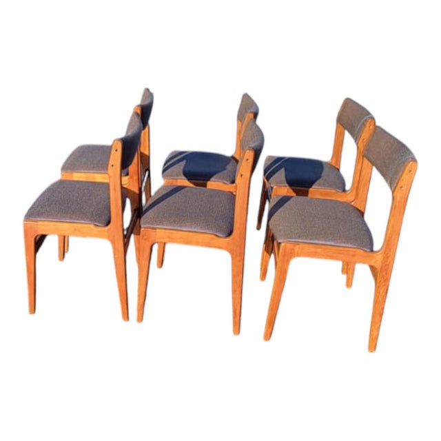 1950s Mid-Century Danish Teak Dining Table Chairs – Scandinavian Modern Set For Sale - Image 4 of 18