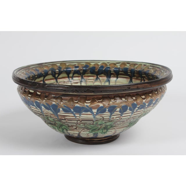 Large Danish Bowl with Floral Motif by Jens Thirslund, 1930s For Sale - Image 9 of 9