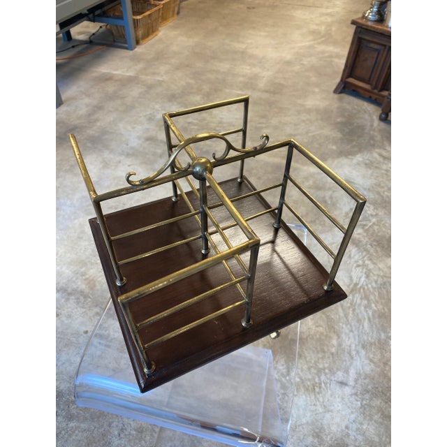 19th Century English Revolving Mahogany and Brass Book Stand For Sale - Image 4 of 11