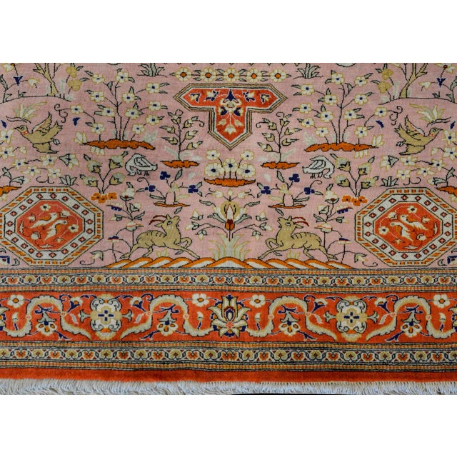 1980s Vintage Qum Silk Rug For Sale In Chicago - Image 6 of 11